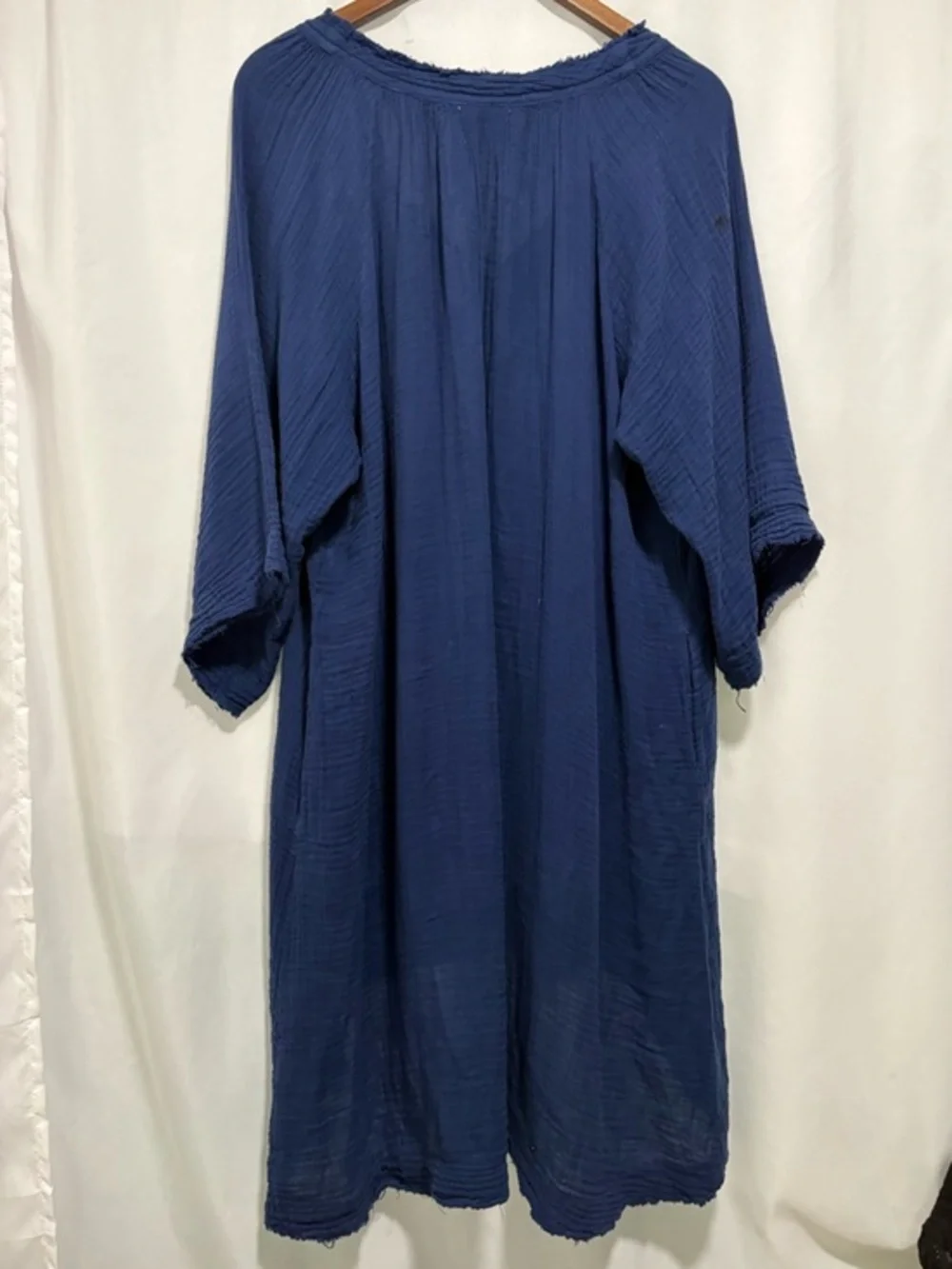 9seed Joshua Tree Caftan Pacific Blue‎ Gauze Dress P/S